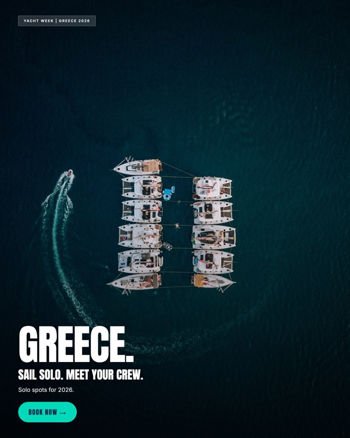 Finished Yacht Week destination ad — Greece — generated by the GMB creative engine